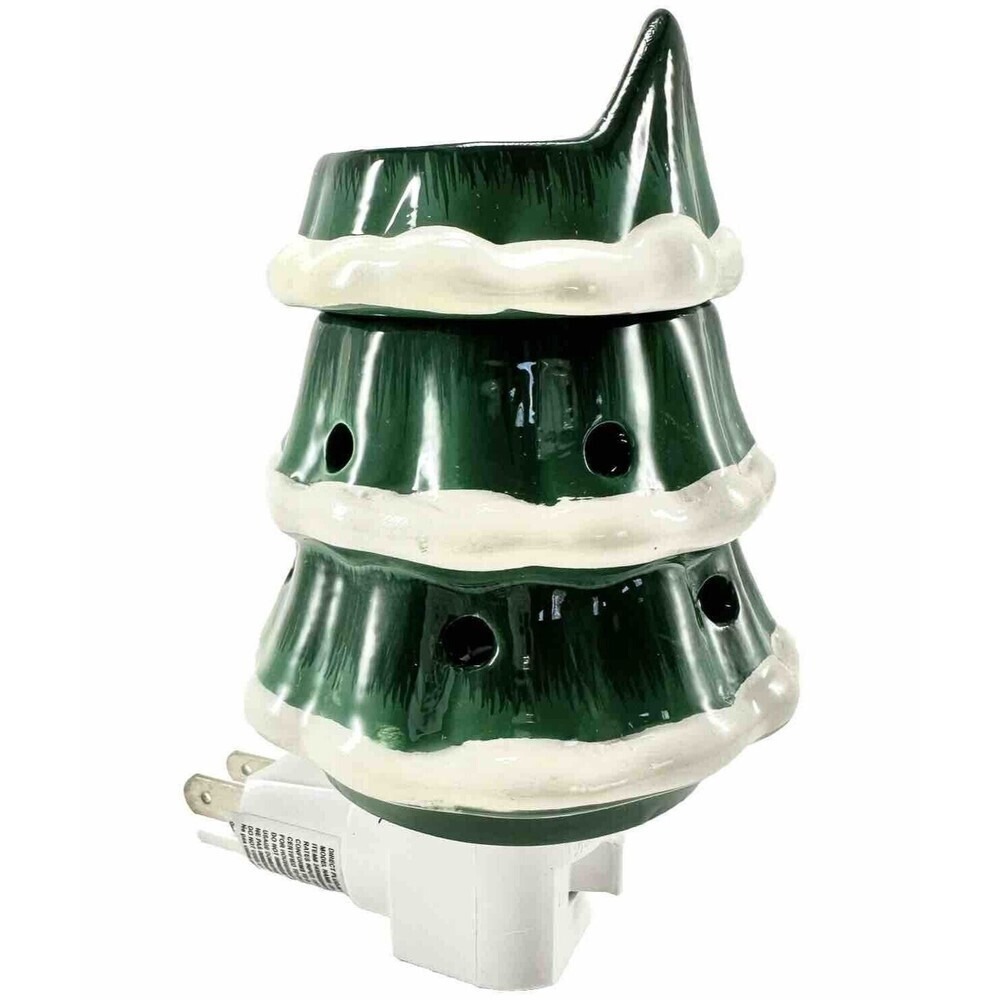 Sonoma Wax Cube Warmer Christmas Tree Green White Outlet Plug-In With Melts - Picture 2 of 10